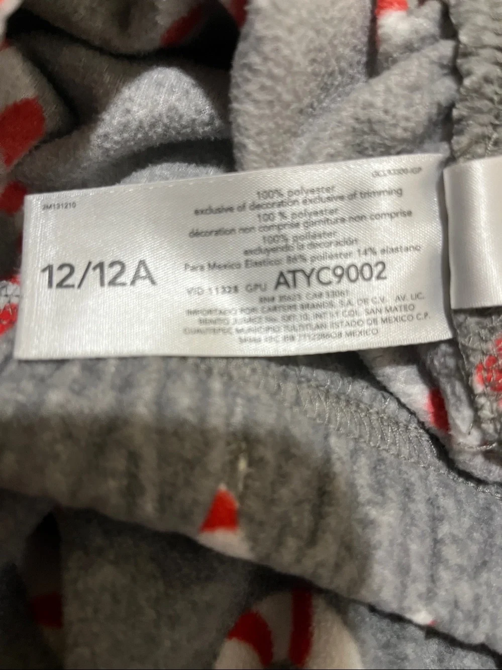 Carters size 12/12A pajama pants